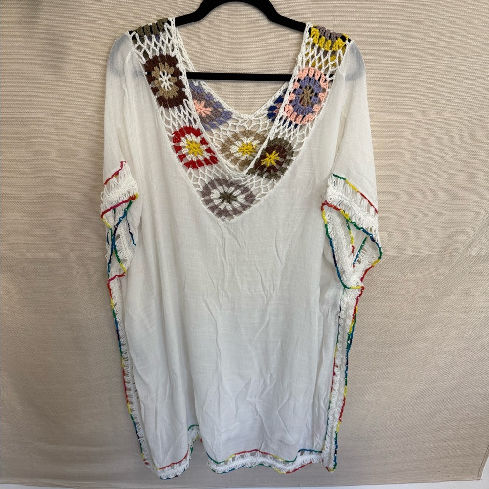 White colorful blouse